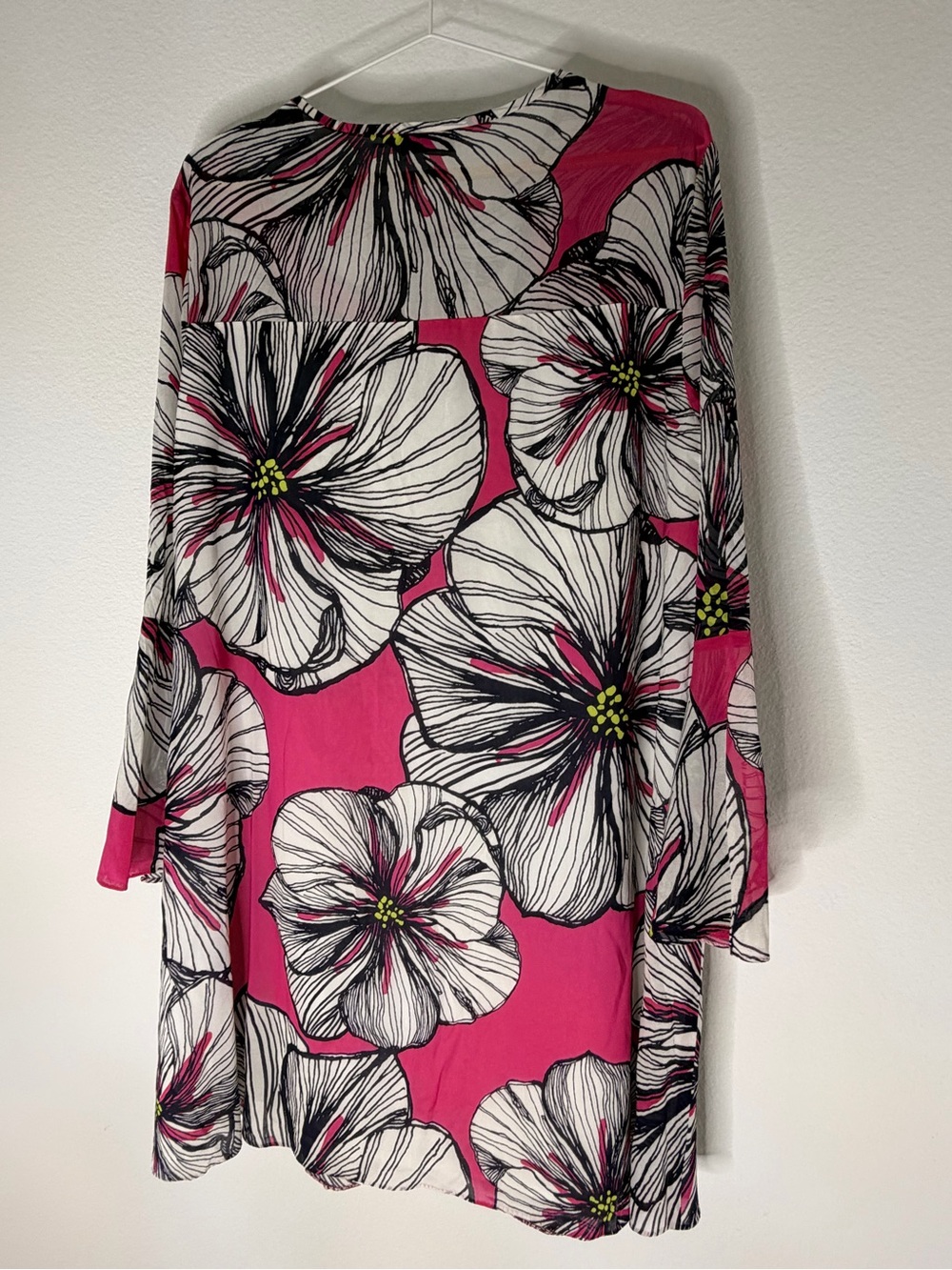 Trina Turk Pink Floral Print 98% Silk Blend Dress Sz 12 - Picture 9 of 12